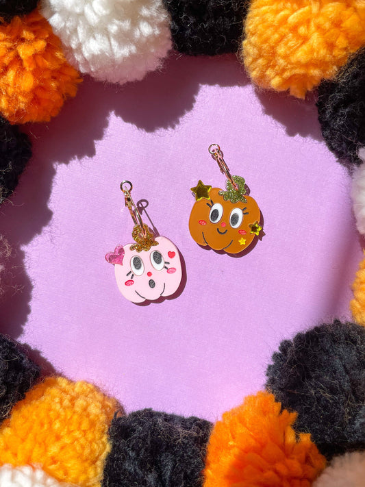 Gordy and Punky the Pumpkins//Pumpkin Earring//Statement Earring//Halloween Earrings//Cute Earrings