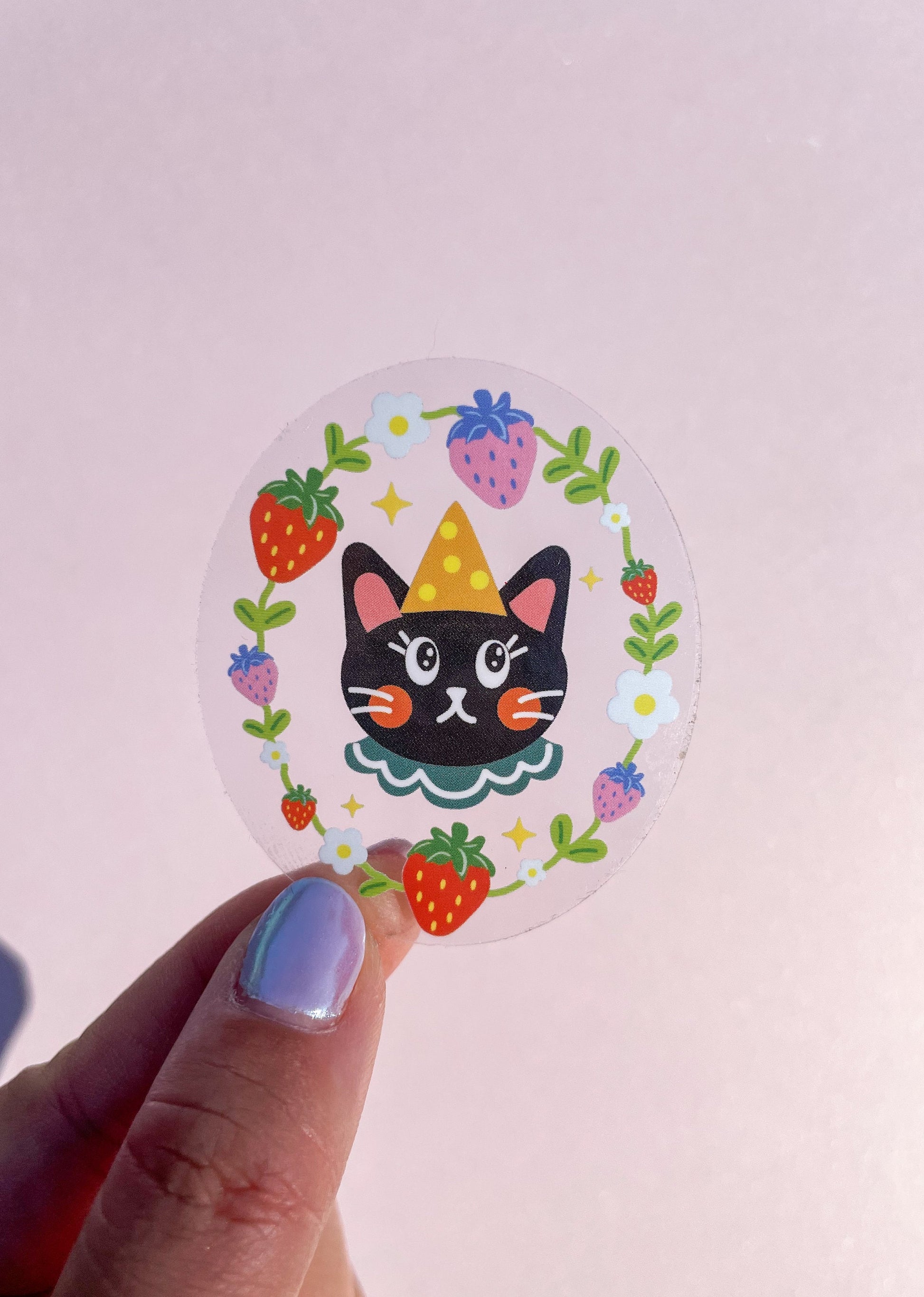 Fruity Cats Sticker//Cute Cat//Die Cut Stickers//Illustration//Home decor//kawaii//Stationary//Cottagecore//Waterproof Sticker