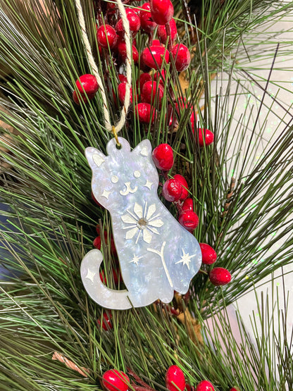 Holiday Cat Ornaments//Christmas Ornament//Folk Art//Cat Ornament