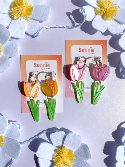 Spring Tulip//Flower Earring//Spring Flower Earrings//Statement Earring//Acrylic Earring//Daisy Earrings//Cute Earrings