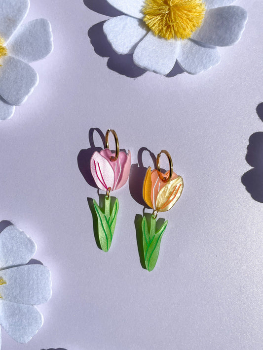 Spring Tulip//Flower Earring//Spring Flower Earrings//Statement Earring//Acrylic Earring//Daisy Earrings//Cute Earrings