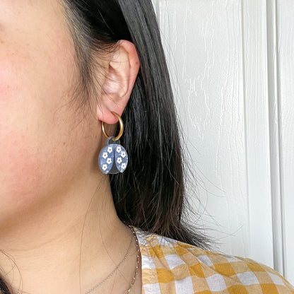 Lady Bugs Hoops//Spring Earring//Statement Earring//Acrylic Earring//Bee Earrings//Statement Hoop