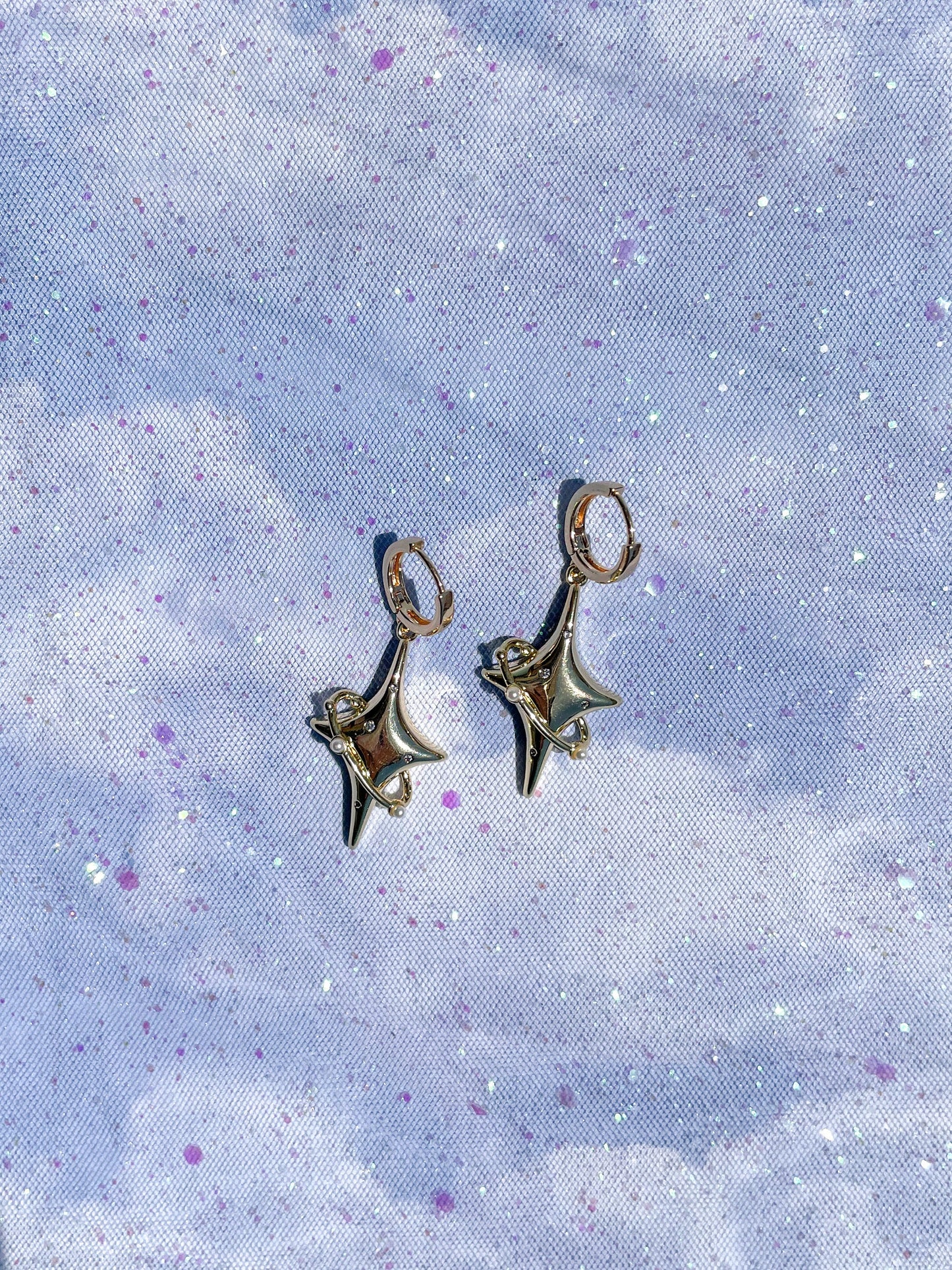 Starry Hoops//Statement Earring//Acrylic Earring//Cloud Earring//Rainbow Earring//Moon Earrings//Weather Earrings