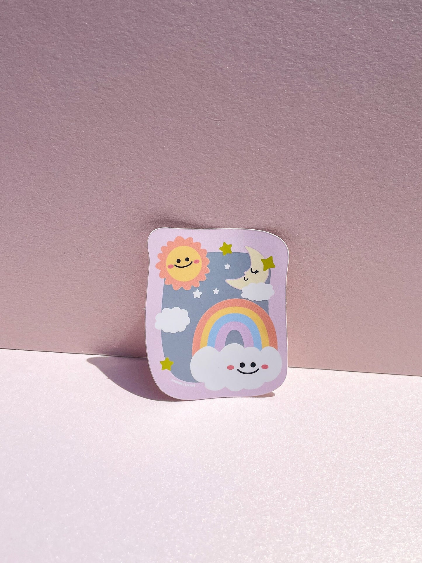 The Sky Friends Sticker//Digital Art//Weather Stickers//Illustration//kawaii//Waterproof Sticker//Rainbow Stickers//Matte Mirror Stickers