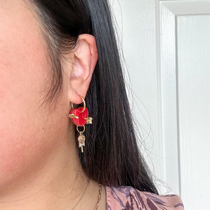 Shot Through the Heart //Statement Earring//Acrylic Earring//Heart Arrow Earrings//Kpop Earrings//Twice Earrings