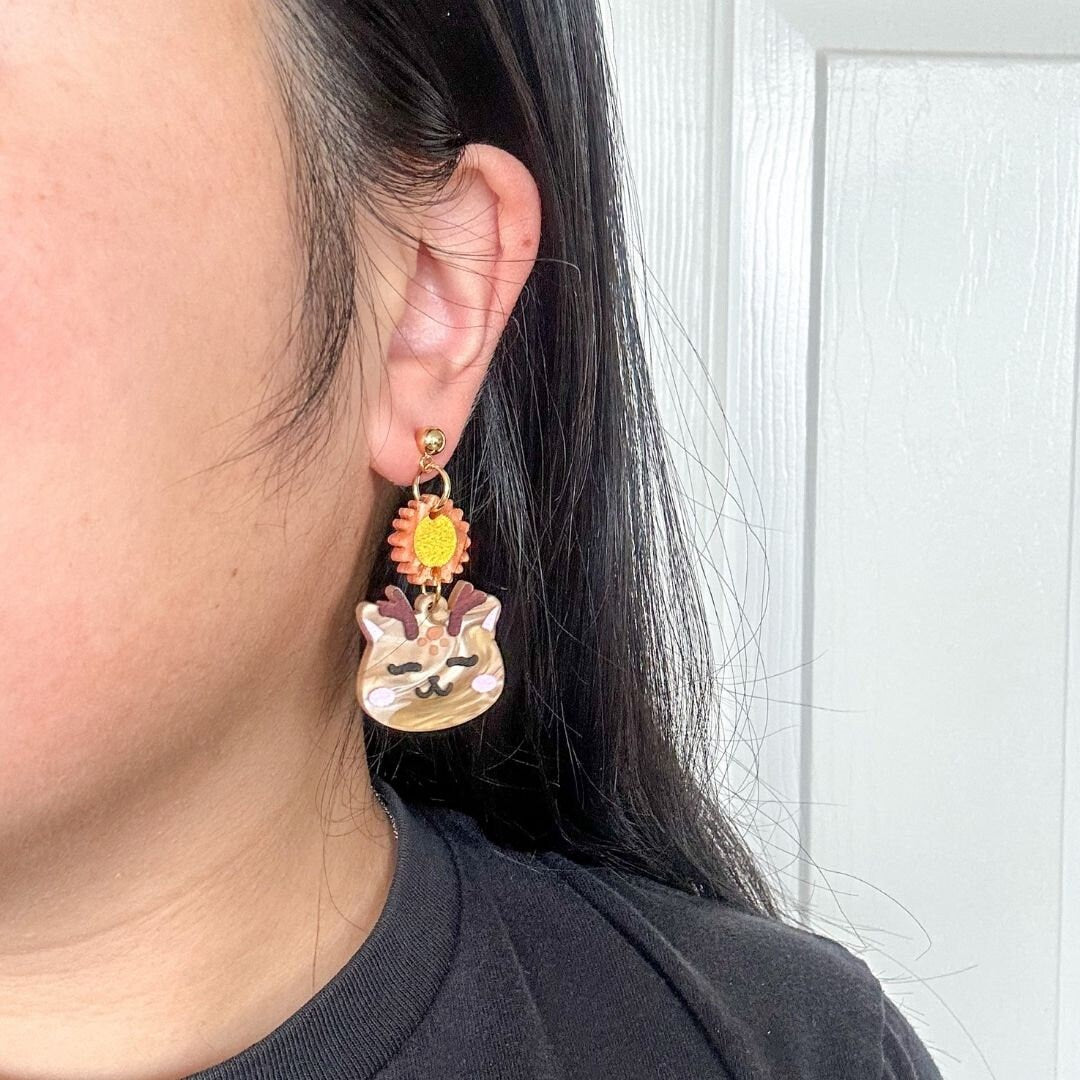 Sunshine Deer Earrings//Cute Animal earrings//Deer jewelry//Seventeen-Inspired Kawaii Animal Earrings//K-Pop animal style jewelry