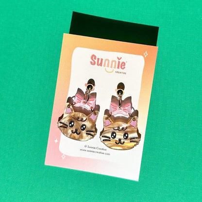 Cutie Cat Earrings//Cute Animal earrings//Cat jewelry//Seventeen-Inspired Kawaii Animal Earrings//K-Pop animal style jewelry