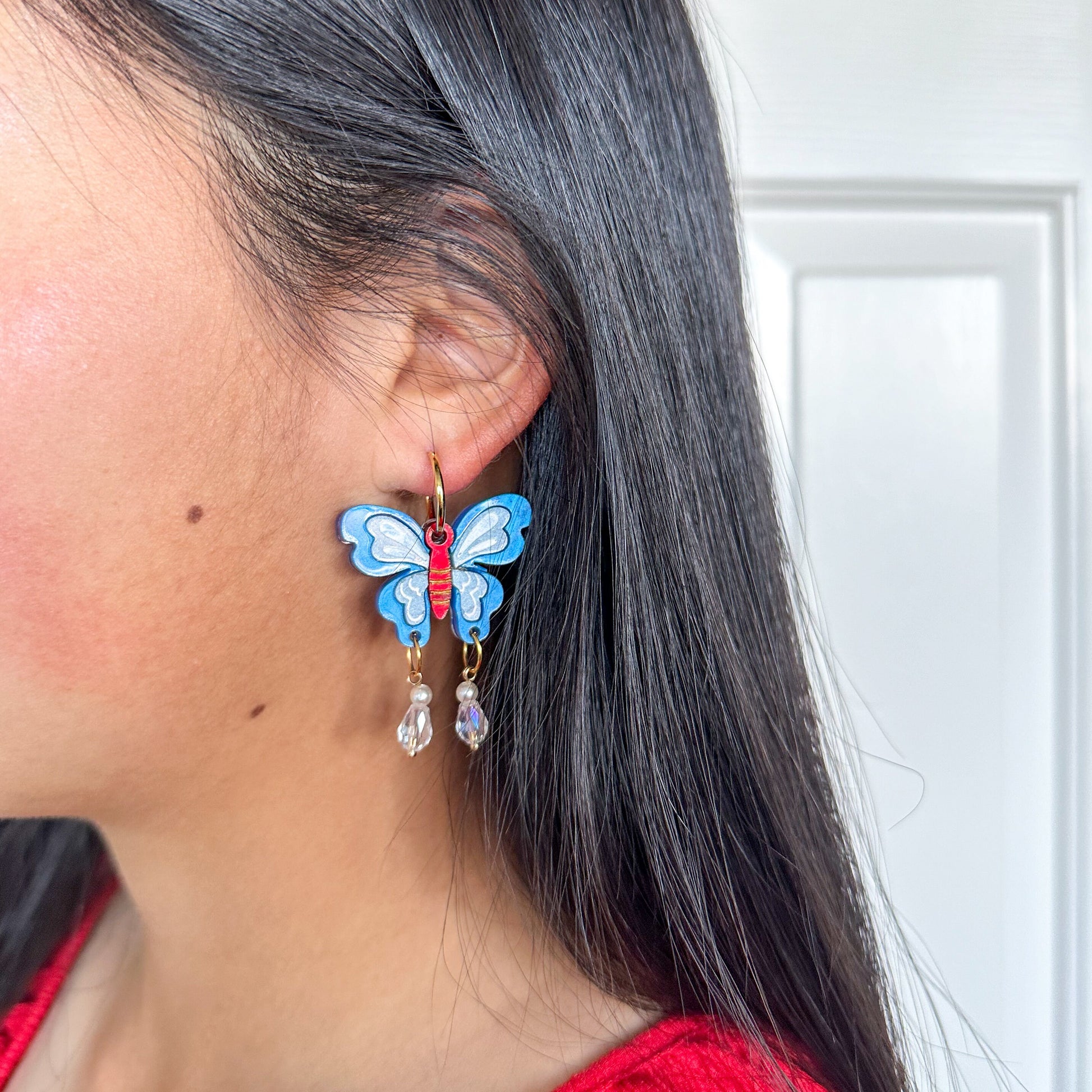 Oriental Butterfly Earrings//Statement Earring//Acrylic Earrings //Lunar New Year Earrings//Chinese New Year Earrings