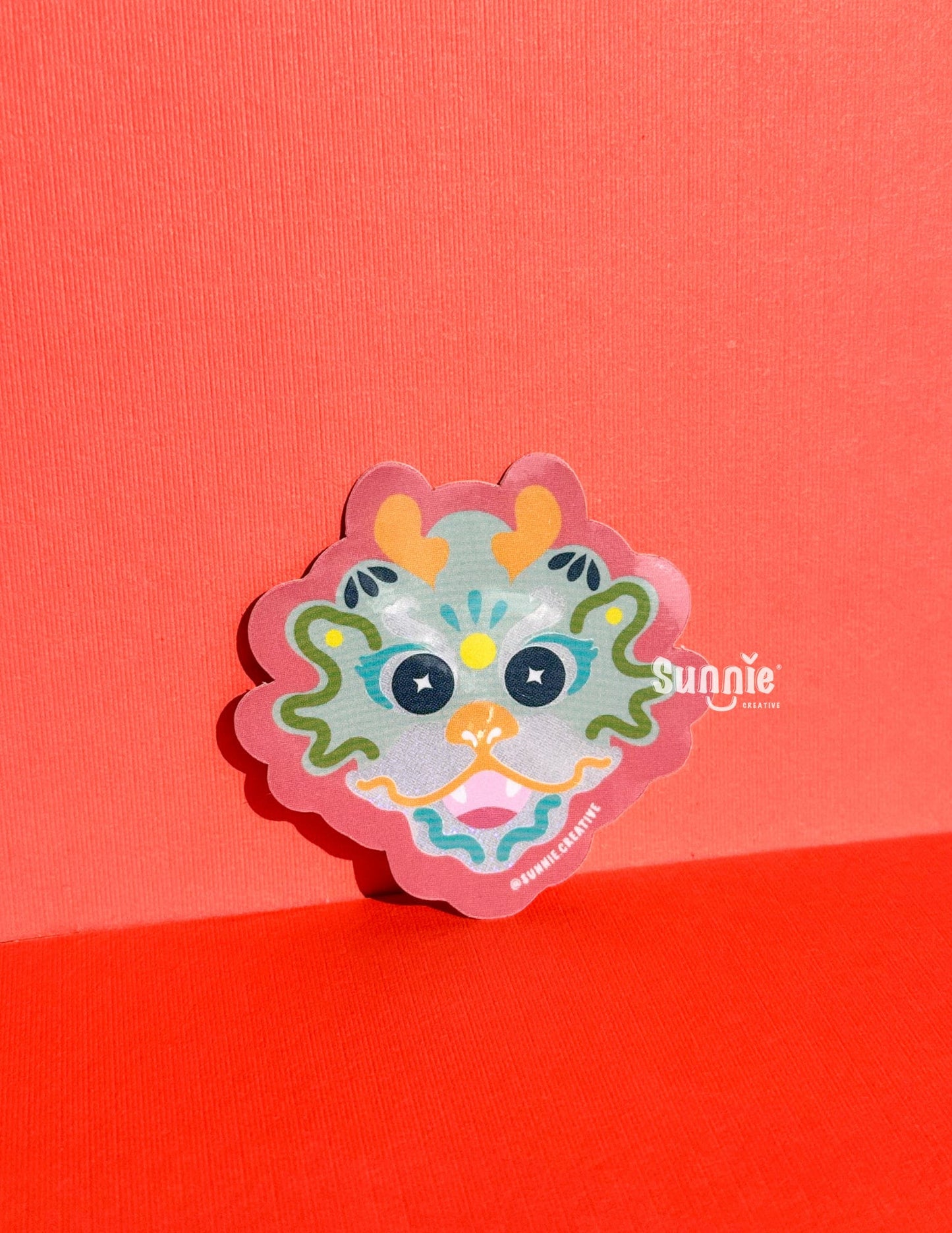 Dragon Dance Glitter Sticker//Digital Art//Dragon Inspired Stickers//Illustration//Lunar New Year//Waterproof Sticker//Year of Dragon