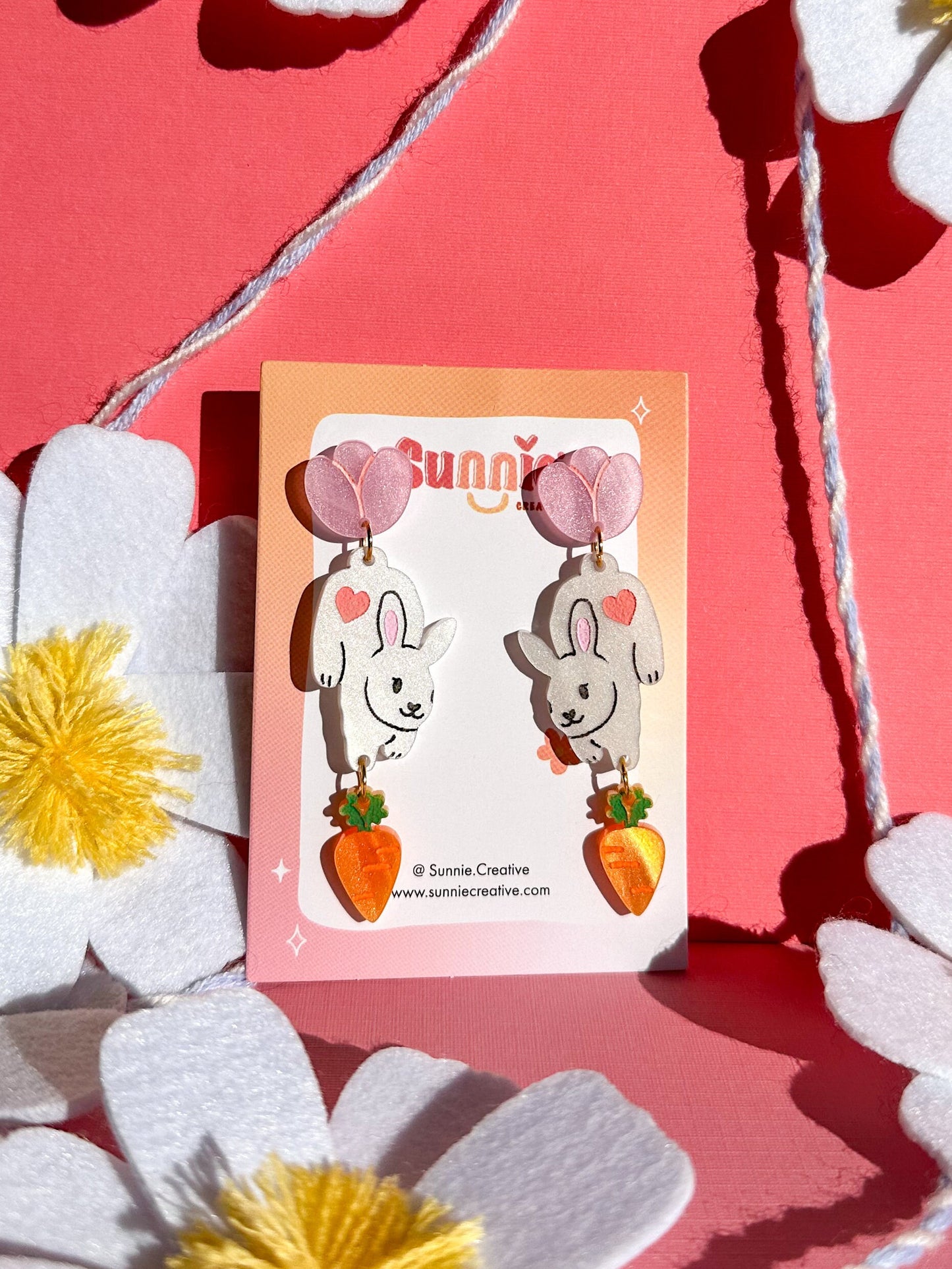 Bunbun the Rabbit Earrings//Spring Earring//Statement Earring//Acrylic Earring//Animal Earrings//Spring Vibes//Gift for Her